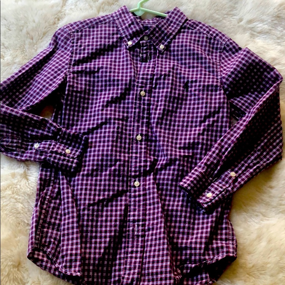 Boys RL plaid button dow
